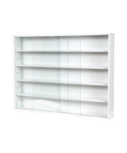 VETRINETTA ESPOSITORE PER COLLEZIONISMO BELLAHOME BIANCO CON ANTE IN VETRO TEMPERATO 80X11X60 CM